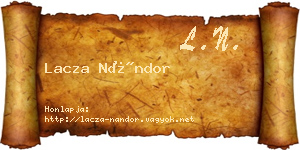 Lacza Nándor névjegykártya